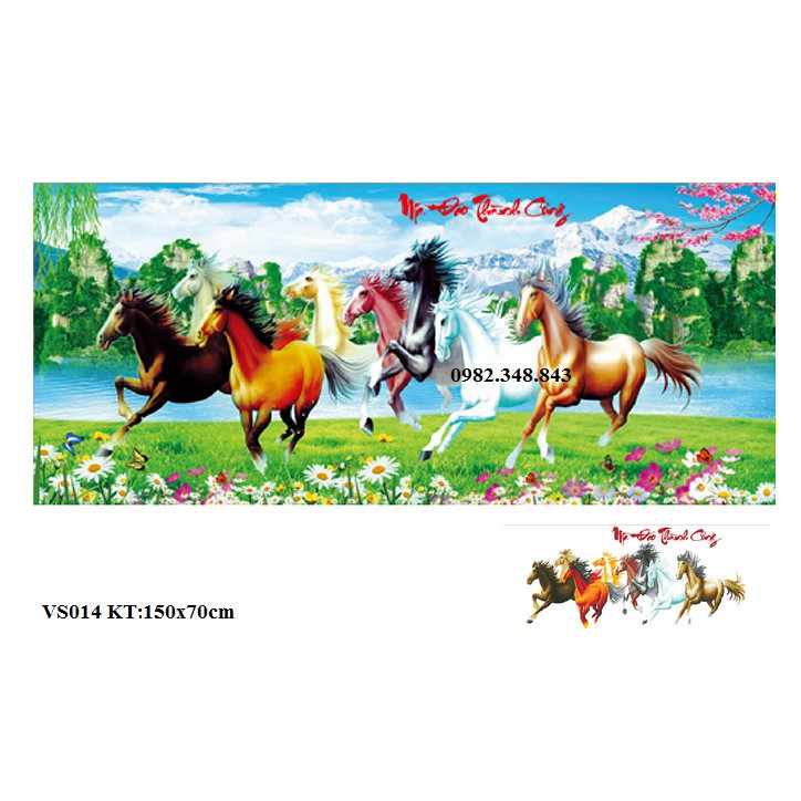Tranh đính đá mã đáo thành công KT:150x70cm. Tranh gắn đá tự làm.