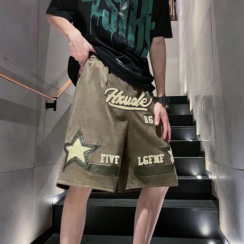 Quần Short Denim Ống Rộng In Chữ Thời Trang Hip Hop Dành Cho Nam Và Nữ