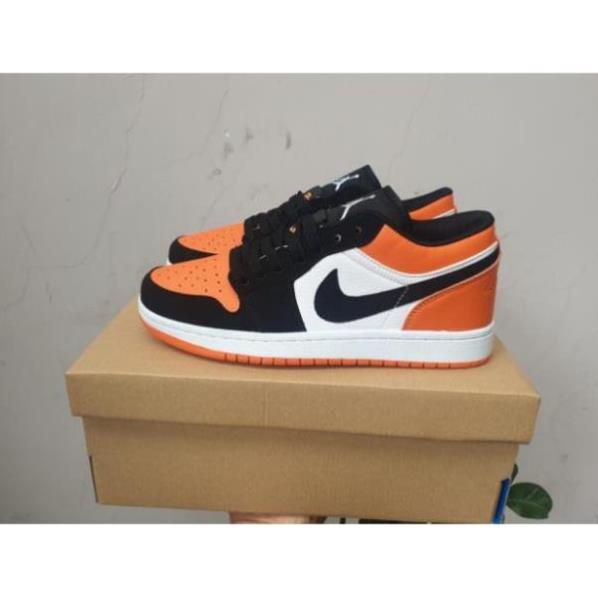 Giày SneakerFREESHIP Jordan 1 thấp cổ màu cam đen full box bill