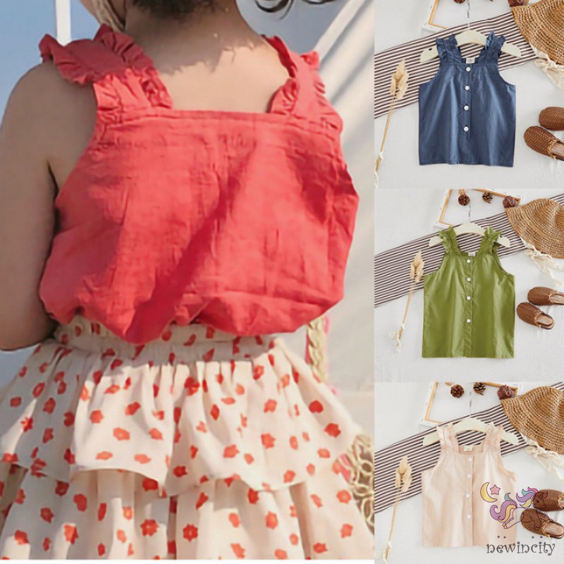 Áo Sát Nách Ren Hoa Thời Trang Dành Cho Bé Gái