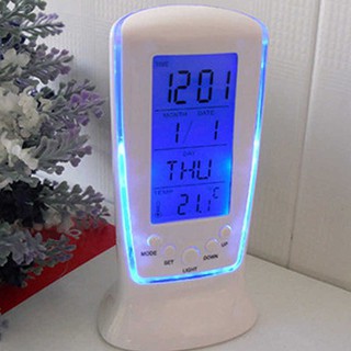 Đồng hồ báo thức kỹ thuật số gắn đèn led xanh dương
