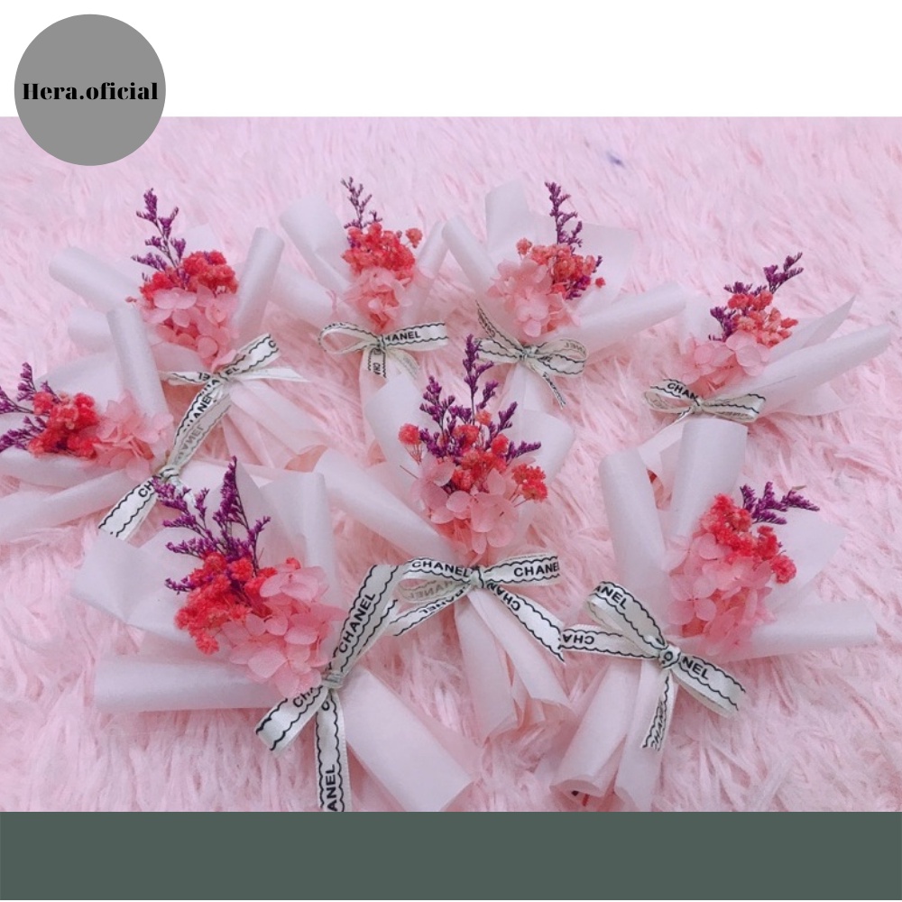 Hoa khô trang trí hoa baby khô decor make up mini chụp ảnh 1k ướp màu trắng xanh hồng đỏ làm đồ handmade