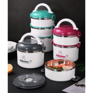 Hộp cơm cách nhiệt văn phòng chia 4 ngăn cực kín