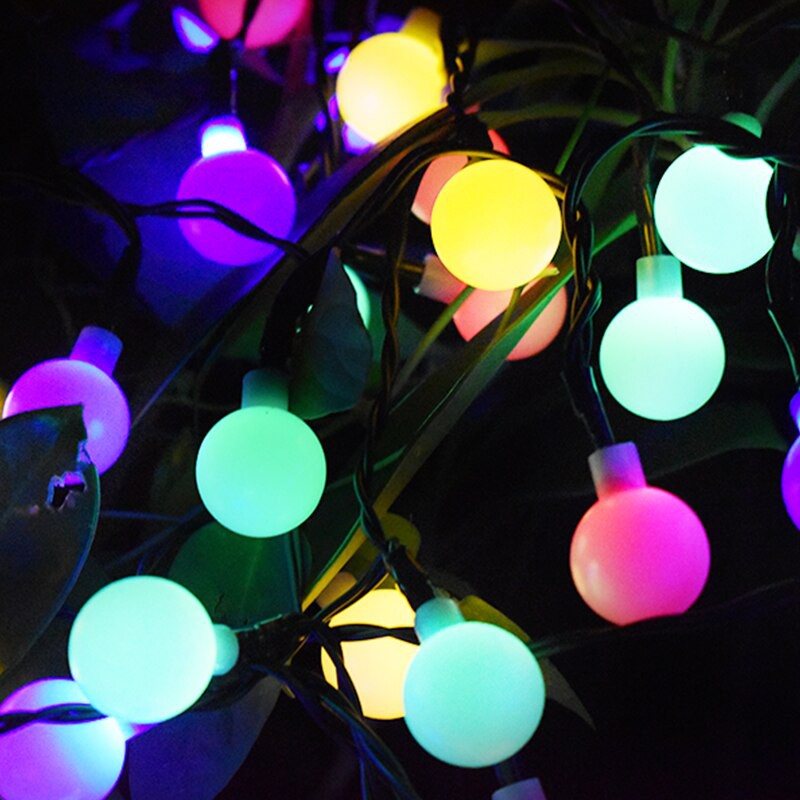 Dây Đèn Led Trang Trí Ping Poong 10M 50 Bóng - Đèn Chớp Bóng Bi Tròn Dây Đen Cắm Điện 220V Nhiều Màu Chống Nước