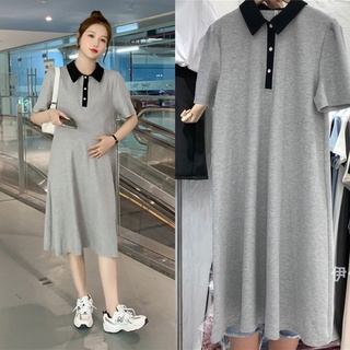 Váy bầu thời trang, Đầm bầu thiết kế, sơ mi có cổ mặc công sở vải lụa nhật mặc rất mát thoải mái không nhăn