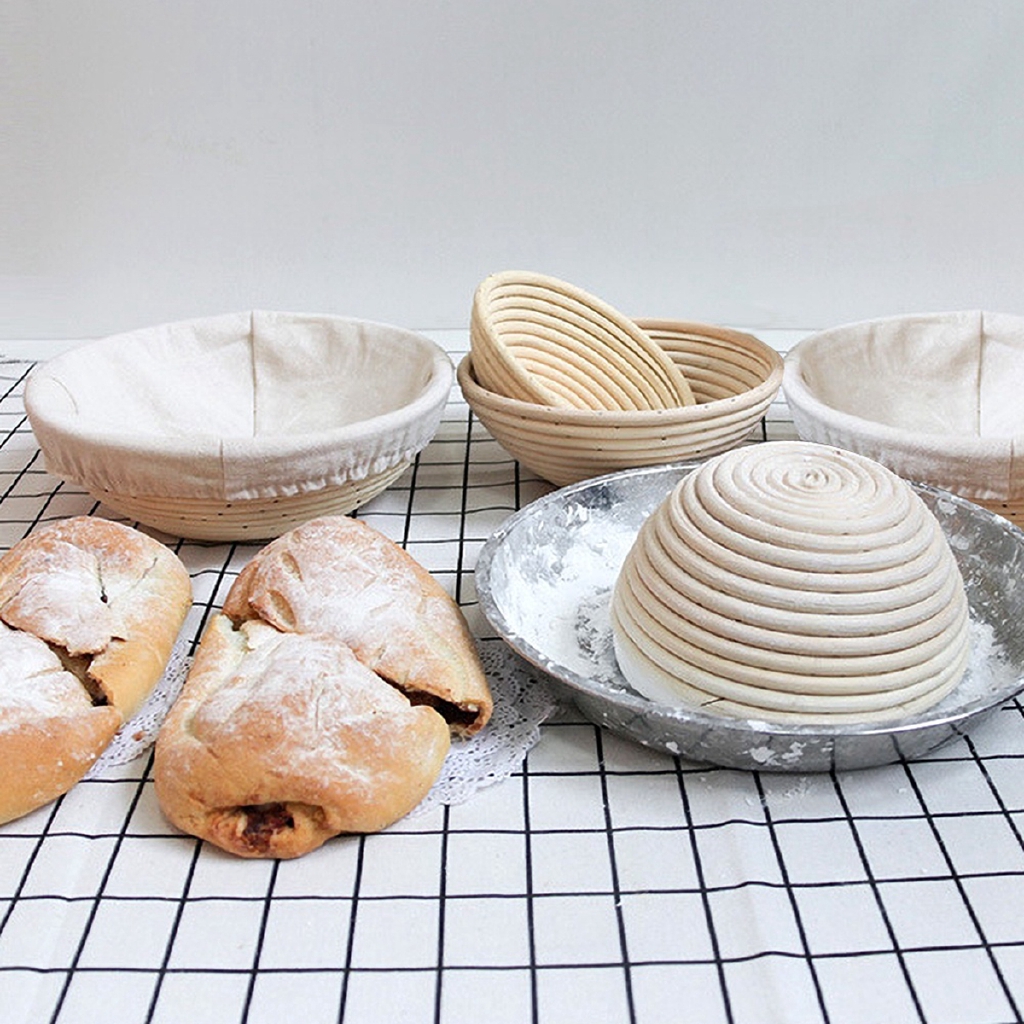 Rổ Mây Đan Hình Tròn Dùng Để Ủ Bột Bánh Mì Đa Năng Tiện Lợi