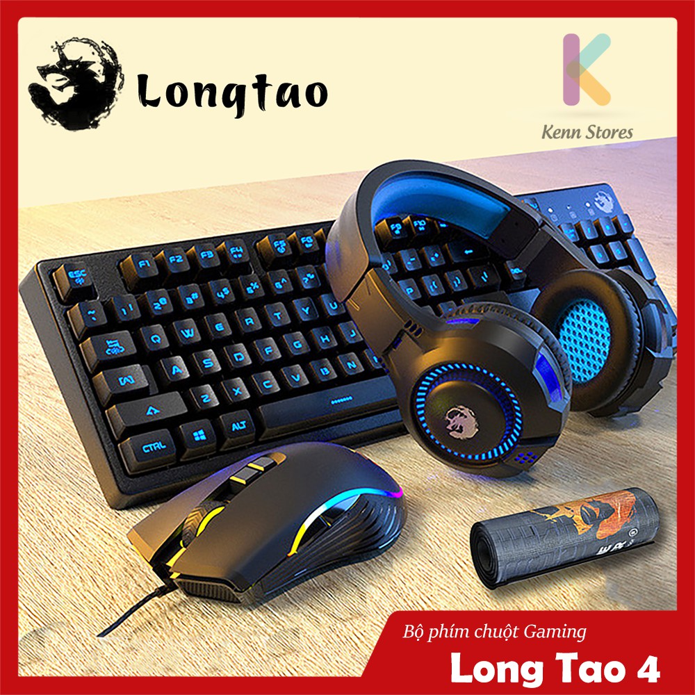 Combo Bộ bàn phím LongTao - Chuột Gaming - Tai nghe chụp tai Siêu Đẹp - Chuyên Game ( BH 12 tháng )