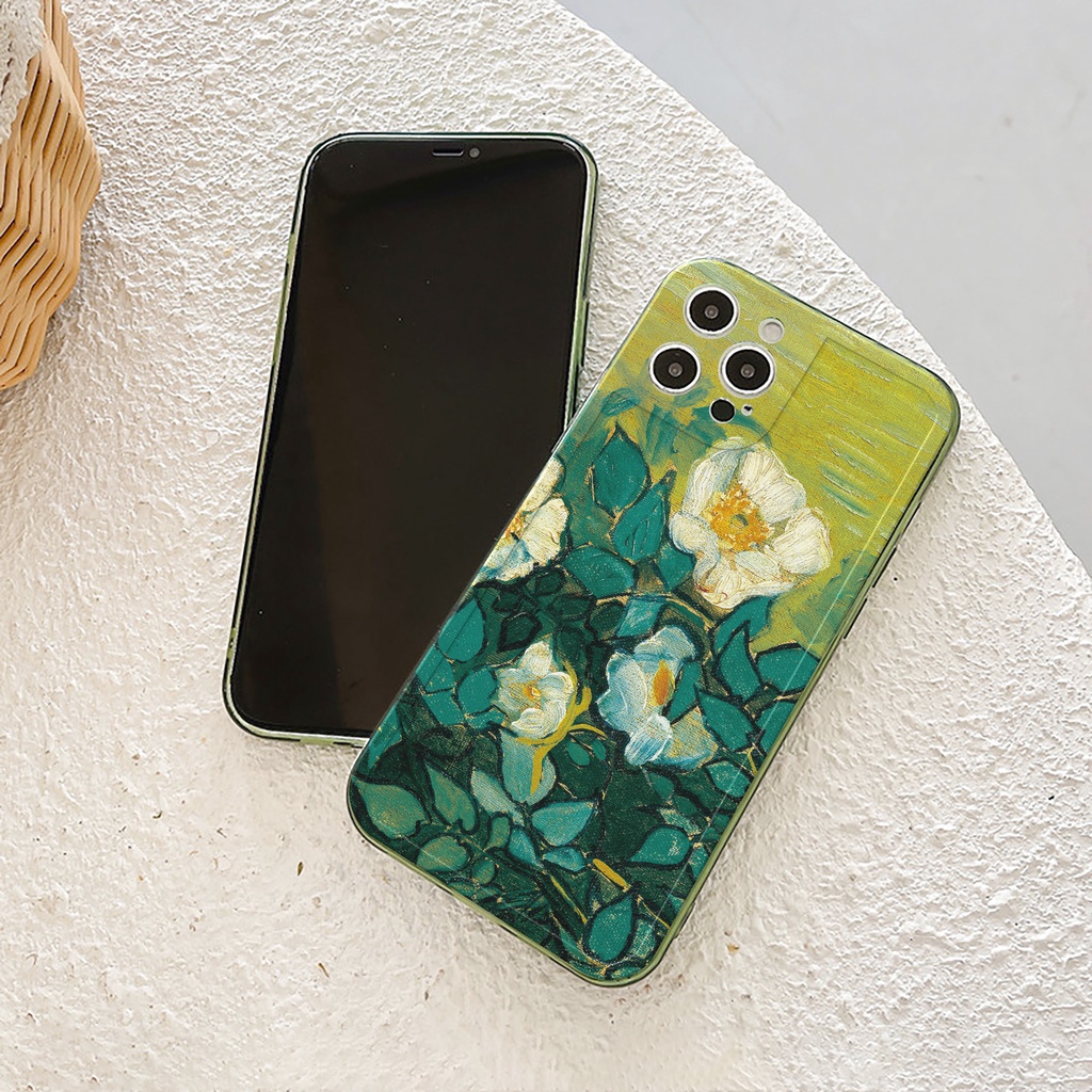 Ốp lưng iphone Vườn hoa trong cạnh vuông 6/6plus/6s/6splus/7/7plus/8/8plus/x/xr/xs/11/12/13/pro/max/plus/promax e210
