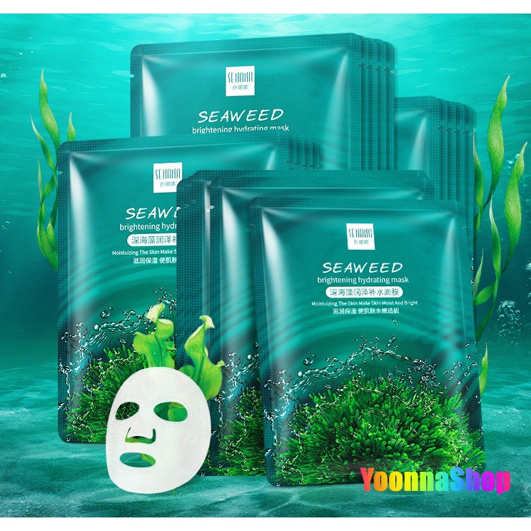 Mặt Nạ Tảo Biển, Rong Biển SENANA Cấp Ẩm, Dưỡng Trắng Da, Se Khít Chân Lông, Lành Mụn Mask Nội Địa Trung 30g