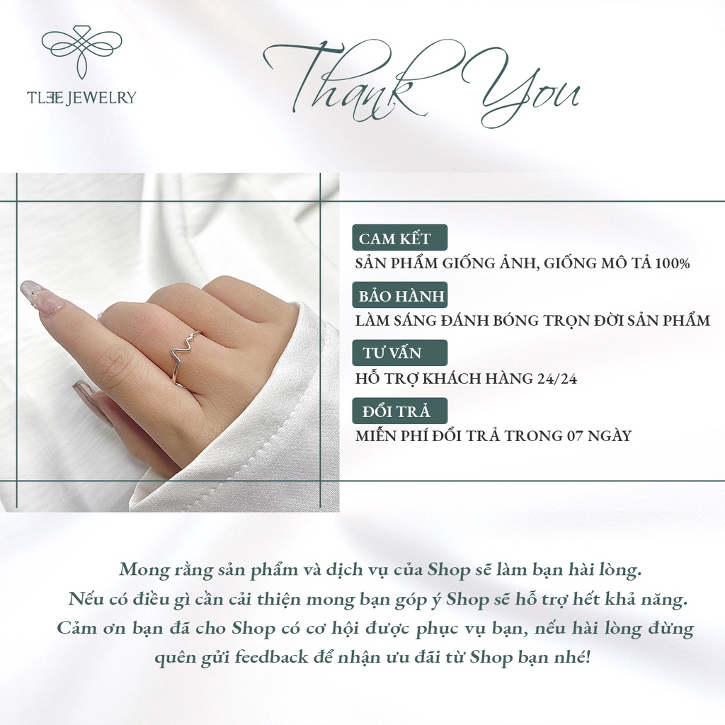 Nhẫn bạc nữ TLEE nhịp tim kiểu dáng basic trẻ trung NCJ A0120