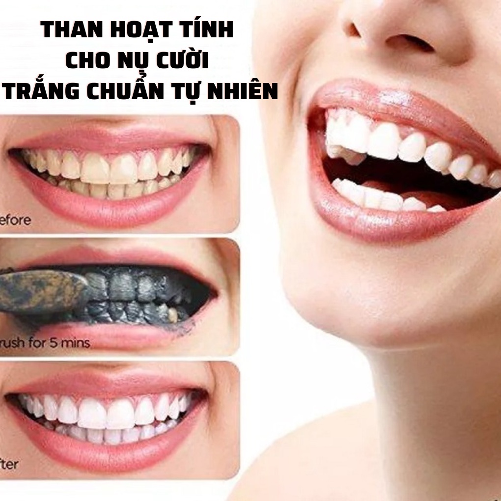 Kem đánh răng làm trắng răng bột than hoạt tính hữu cơ organic nhập kh