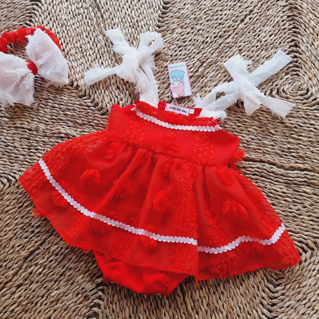 Body bé gái dễ thương 𝑻𝑨̣̆𝑵𝑮 𝑲𝑬̀𝑴 turbanSu Shop-Body thôi nôi-đầy tháng