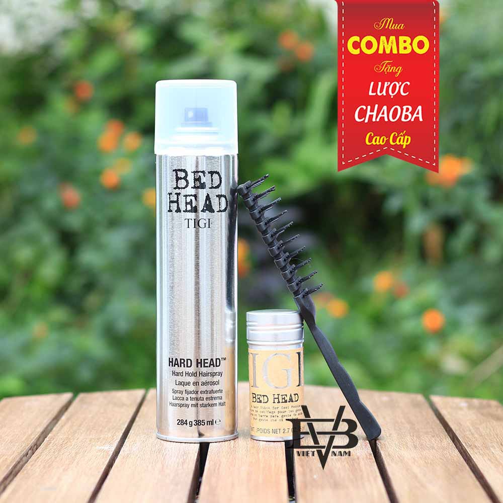 [CHÍNH HÃNG - BYVILAIN SHOP TPHCM] Combo Gôm xịt tóc Mỹ Tigi 350ml + Sáp Thỏi Tigi stick 75g + Tặng lược tạo kiểu