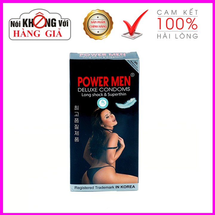 Bao cao su Siêu mỏng kéo dài thời gian quan hệ Powermen Siêu mỏng thuốc hình hộp 12 Chiếc