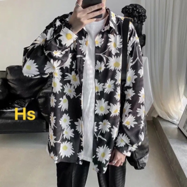 Áo sơmi hoa cúc dài tay HSN987