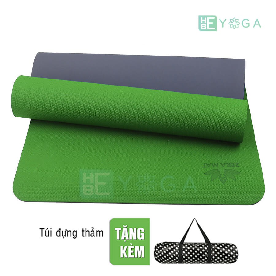 Thảm Tập Yoga Gym Zera Mat TPE 6mm 2 Lớp Cao Cấp Màu Xanh Lá