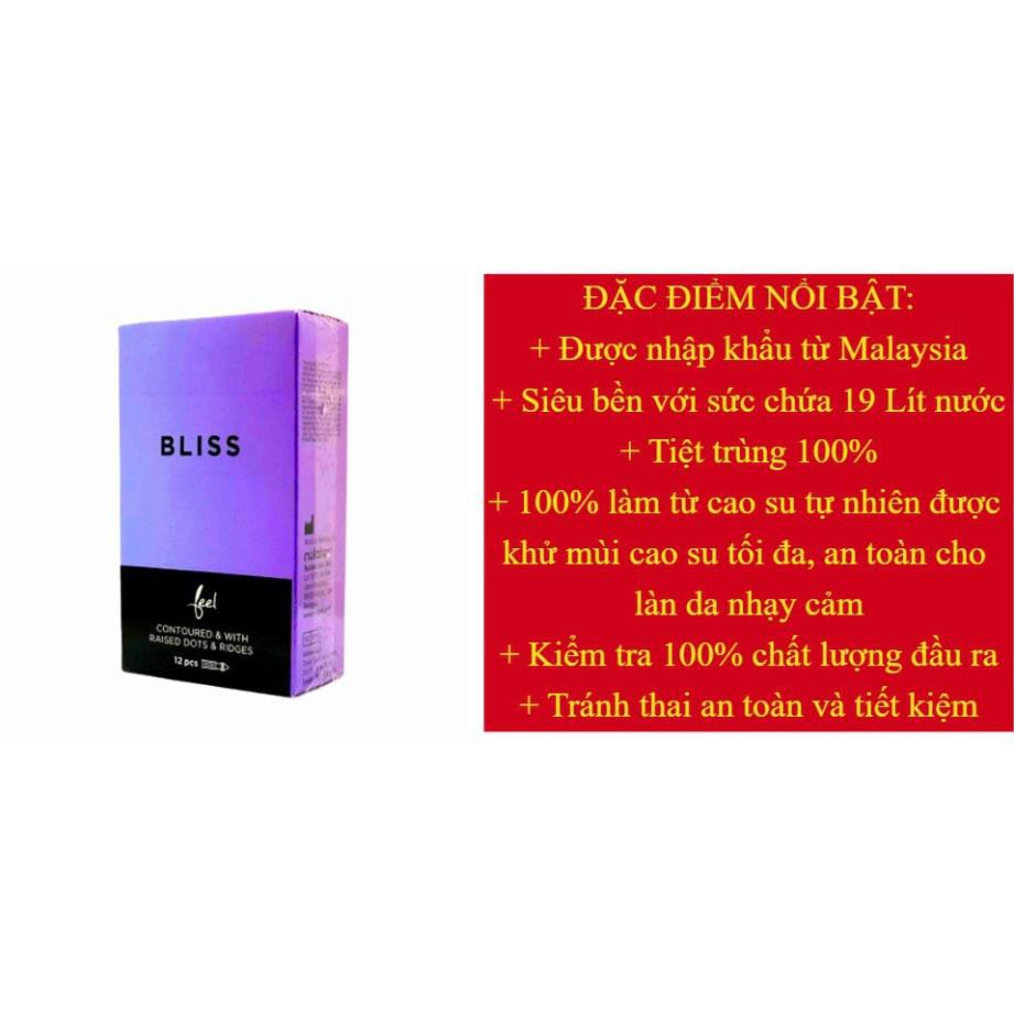 Chính hãng- LẺ 1 BAO - Bao Cao Su Feel Premium Bliss - Bcs gân gai