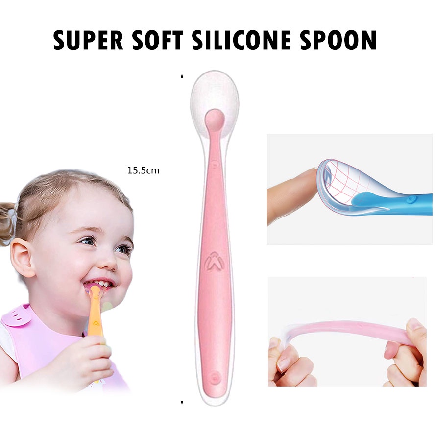 Bình thìa ăn dặm cho bé set Silicon thìa Túi nhai Bình ăn bột Dụng cụ cho bé uống thuốc Ăn dặm cho bé 6 tháng