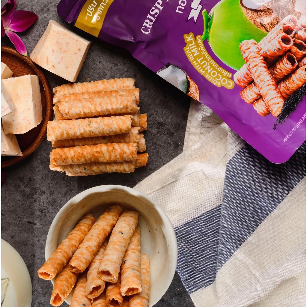 Bánh Cuộn Dừa Nhập Khẩu Thái Lan Vị Khoai Môn Túi Zip