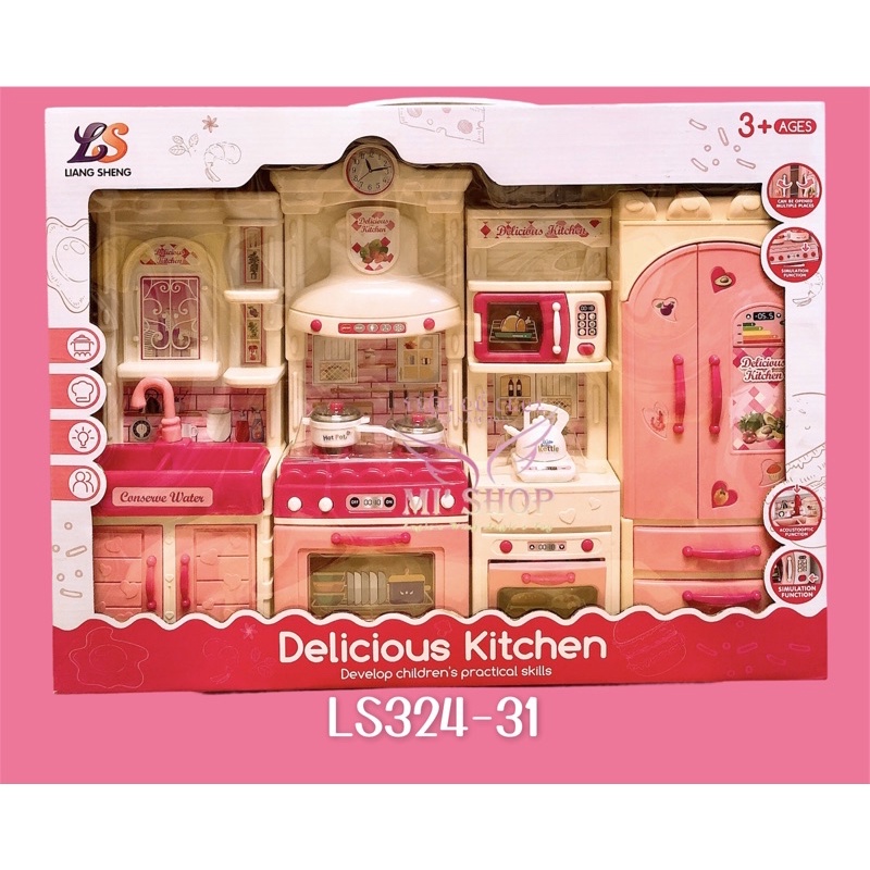 Ảnh thật  Bộ Bếp 4 Gian Delicious Kitchen Siêu Xinh Mới 324-31 Ảnh shop tự chụp