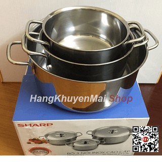 Bộ nồi inox 3 nồi Shap