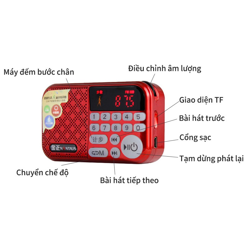 Loa mini S66A  Máy nghe nhạc Mp3 chức năng đếm  hỗ trợ thẻ nhớ Tf