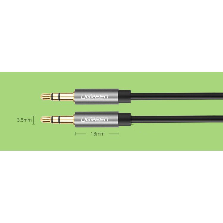 Cáp Audio 2 đầu 3.5mm (AUX) loại ngắn 3 mét UGREEN 10736 (màu đen) - Hàng chính hãng