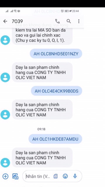 Combo 10 lọ huyết thanh truyền trắng olic 7day bao check sms hàng chính hảng ct