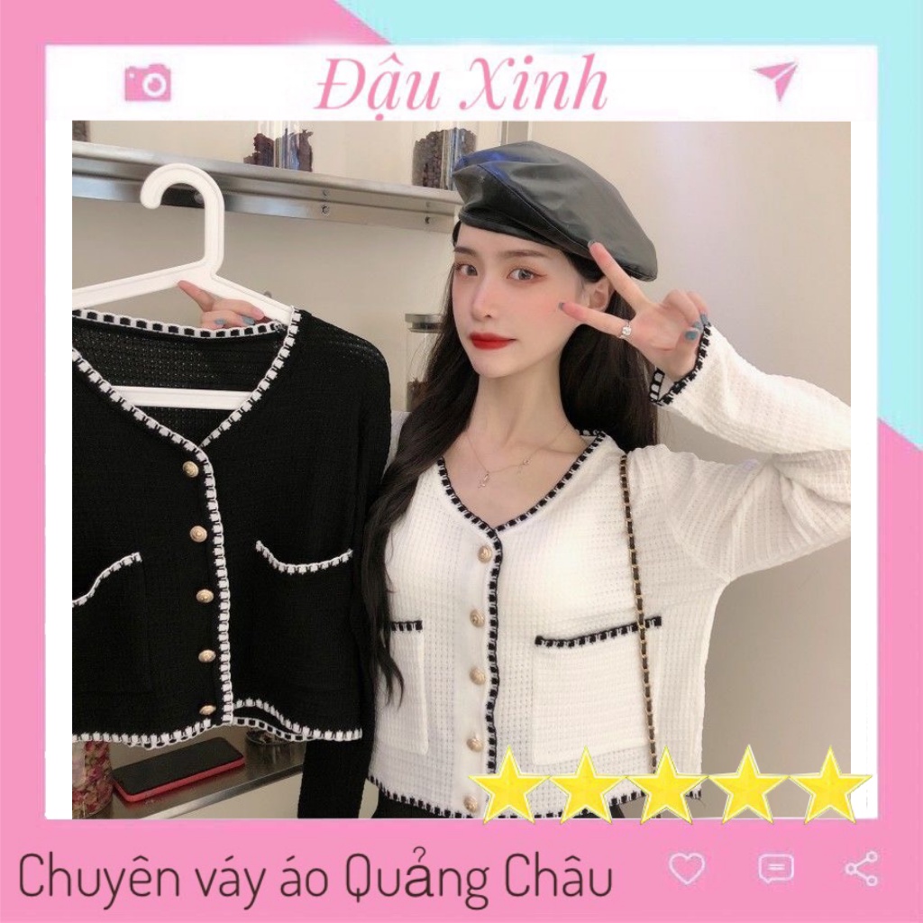 Cardigan nữ mỏng croptop hàn quốc dài tay cổ v ulzzang - 117