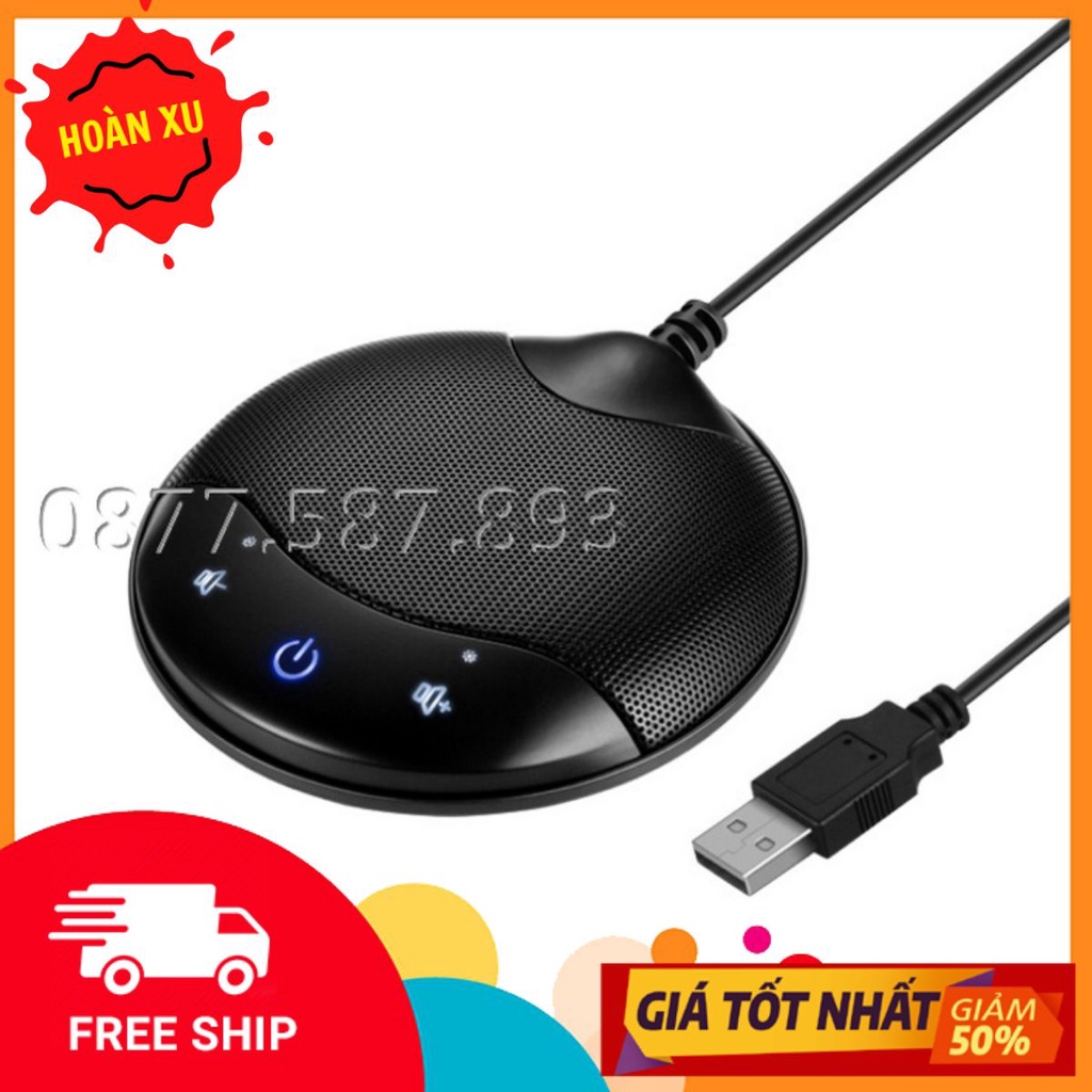 MICRO ĐA HƯỚNG -LIVESTREAM - HỌP TRỰC TUYẾN- USB cho Máy Tính Laptop siêu thu âm khoảng cách 2m