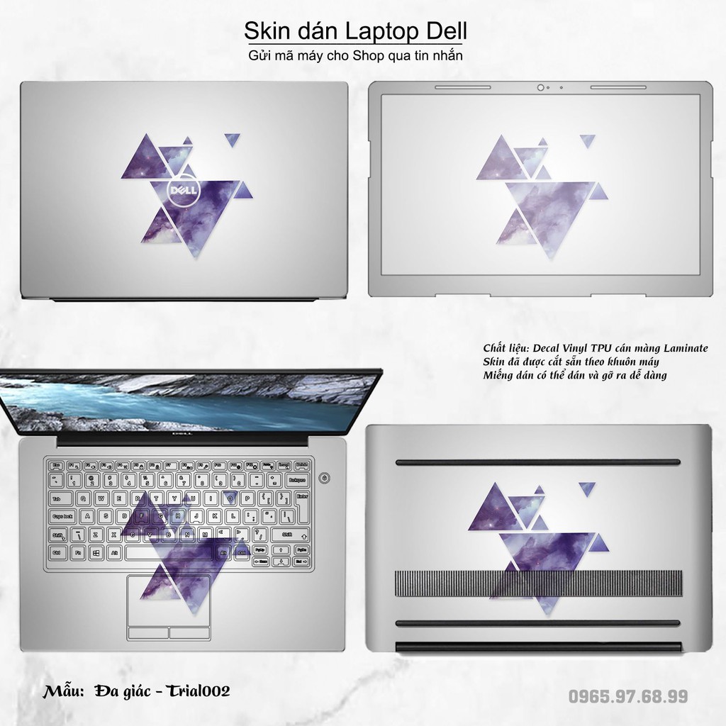 Skin dán Laptop Dell in hình Đa giác (inbox mã máy cho Shop)