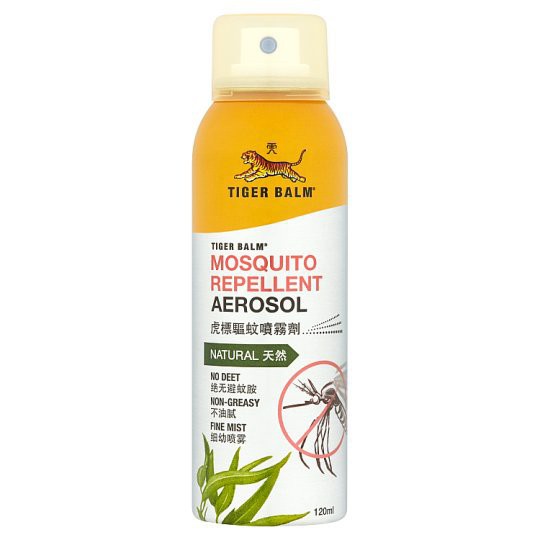 Miếng dán, Xịt Chống Muỗi Tiger Balm Mosquito Repellent Aerosol 120ml