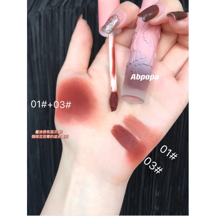 [Hàng Có Sẵn] Son Môi Dạng Lỏng Dưỡng Ẩm Màu Nhung Lì Có Vỏ Hình Gấu Dễ Thương Dập Nổi