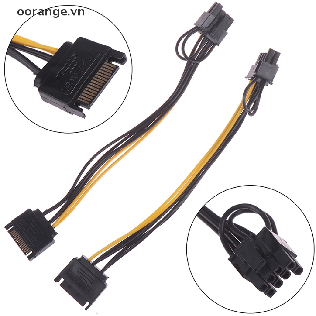 Dây cáp nguồn PCI-E chuyển đổi 15pin SATA đầu đực sang 8pin(6+2) dài 20cm | BigBuy360 - bigbuy360.vn