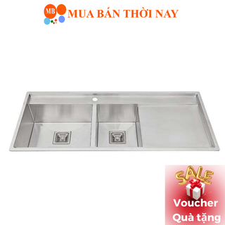 Chậu rửa chén inox Malloca MS 6306T, bồn rửa bát inox 304, Xả tràn mới, Cam kết chính hãng
