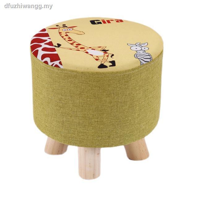 Ghế Đẩu Nhỏ Hình Tròn Bằng Vải Và Gỗ Trơn Sáng Tạo Thời Trang Cho Phòng Khách | BigBuy360 - bigbuy360.vn