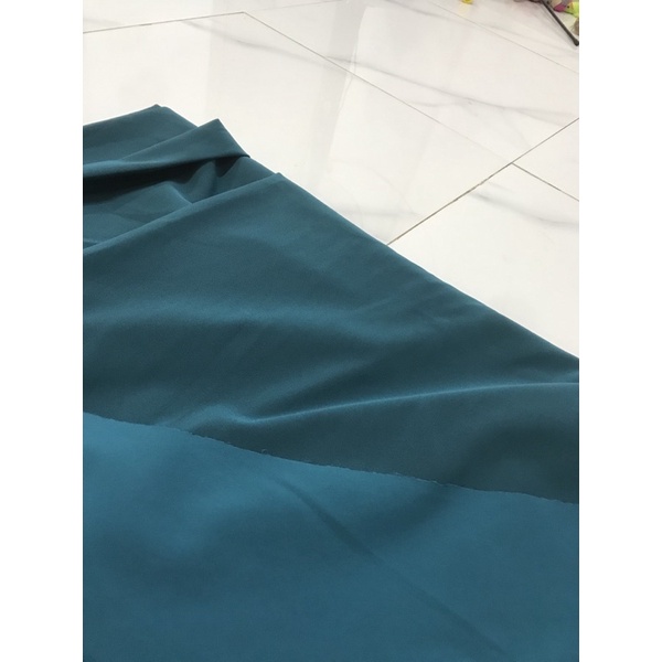 Vải Cotton Lụa dày co dãn 2 da 2 màu xanh cổ vịt đẹp sang -giá 1m (khổ 1m5)may Quần tây ,Đầm ,Vest