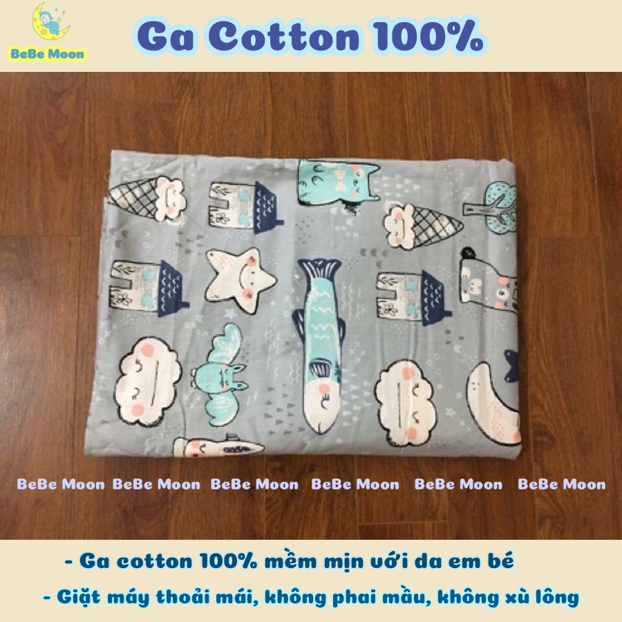 Ga Đệm Cũi Cho Bé Chất Liệu 100% Cotton Mềm Mịn 10 Màu Sắc Cực Đẹp Made In Việt Nam - BeBe Moon