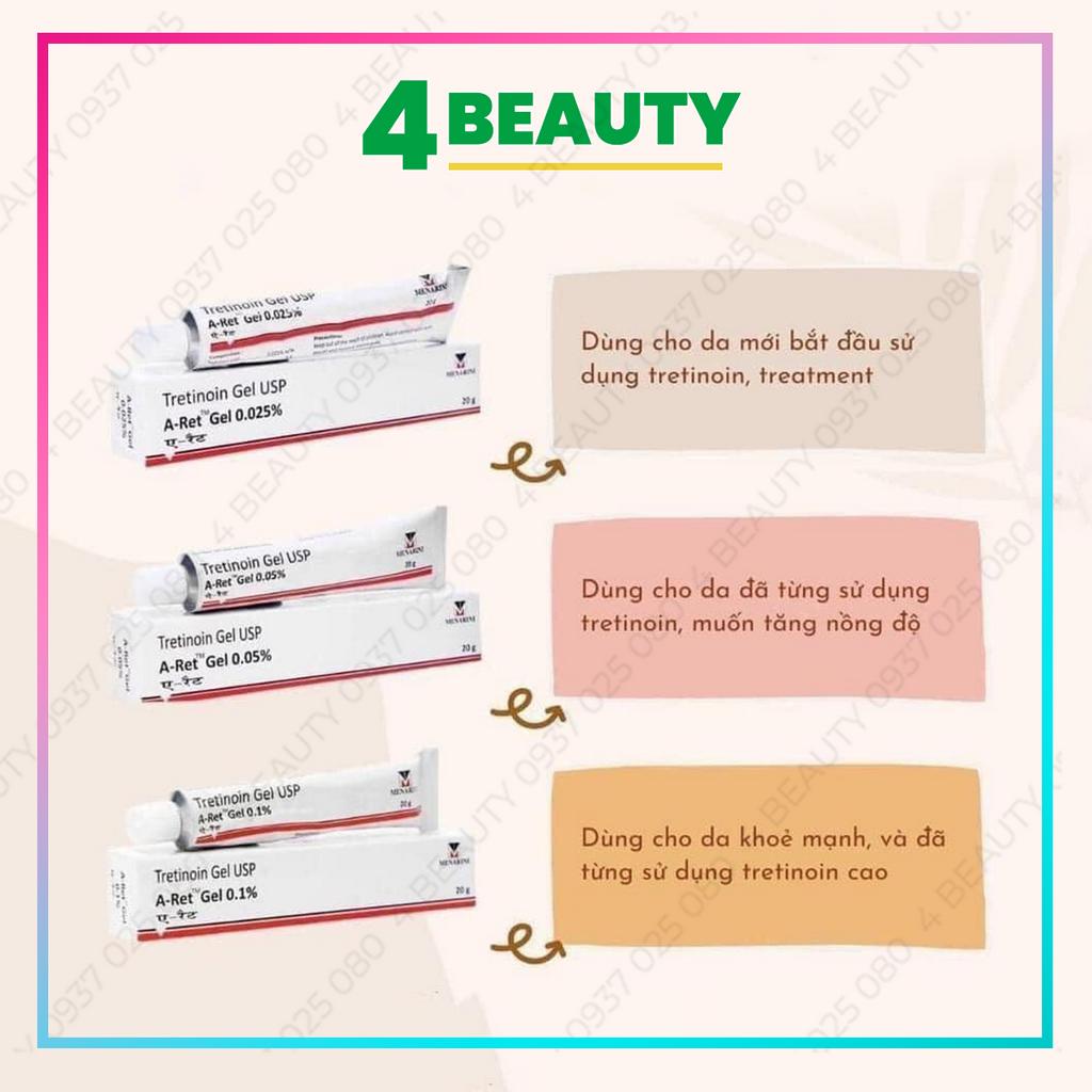 Tretinoin Aret 0.1% - 0.05% - 0.025% gel Giảm Mụn, Chống Lão Hóa, Tre Tretinol Ấn Độ - 4 BEAUTY