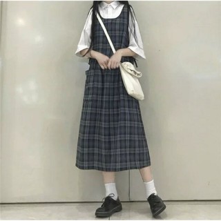 (ORDER) Set váy yếm kẻ caro và sơ mi