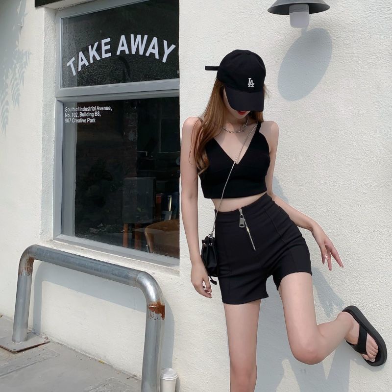 Quần Short Nữ Lưng Cao Dáng Rộng Plus Size