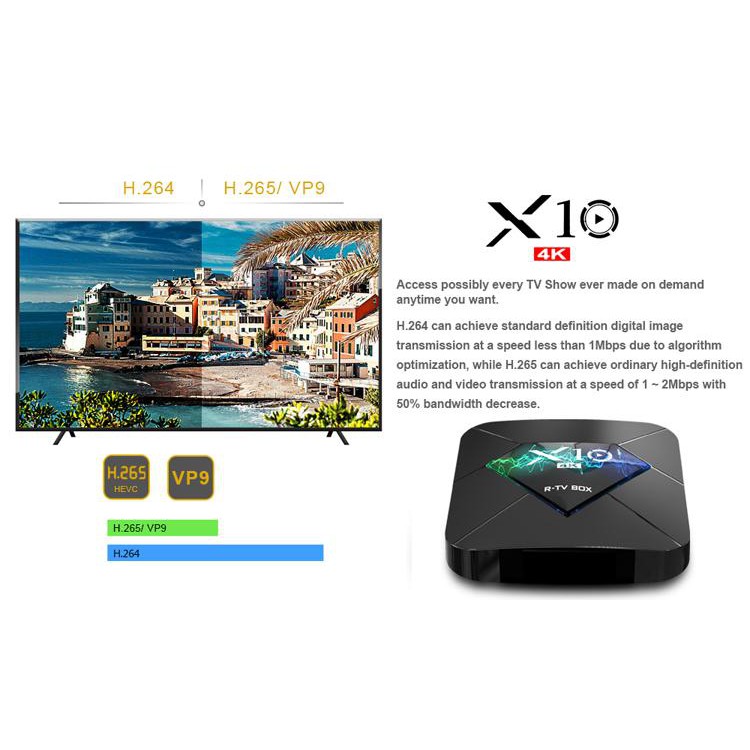 [Mã ELMS5 giảm 7% đơn 300K] Android TV box X10 Ram 2G Rom 16G