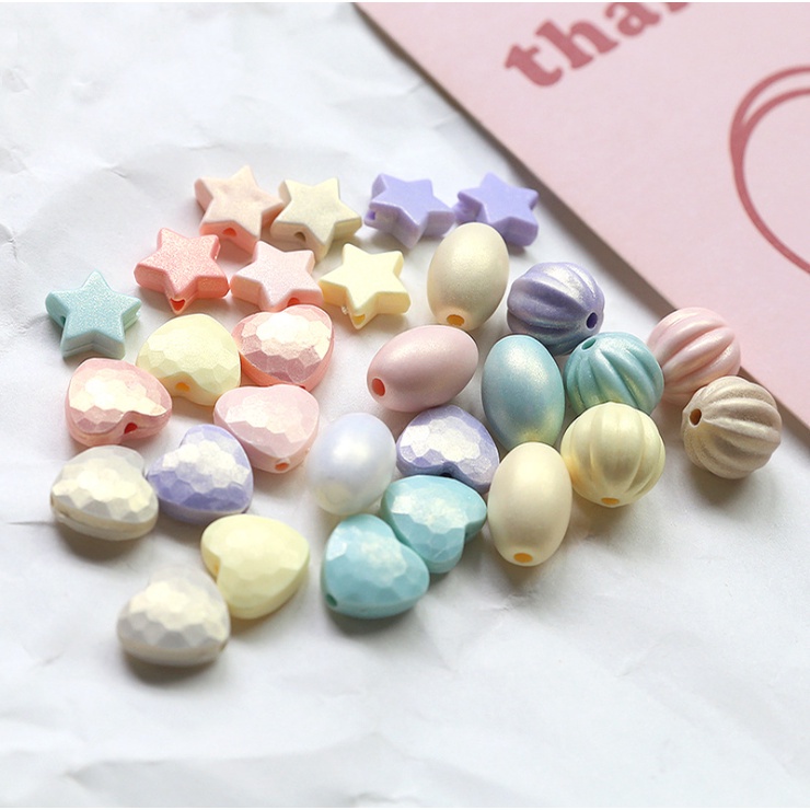 Set 50 Hạt Xỏ Lỗ Hình Trái Bí Ngô Ngôi Sao Năm Cánh Dùng Làm Trang Sức Thủ Công