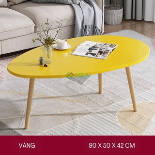 Bàn trà sofa hình trứng chân gỗ sồi thiết kế hiện đại - GP55