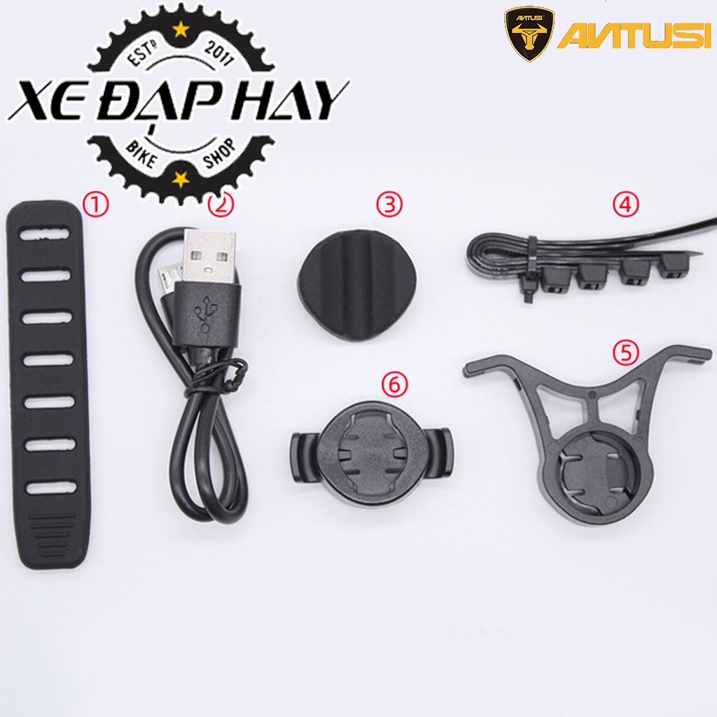 [Phụ Kiện Xe Đạp Chính Hãng] Đèn Hậu Cảm Biến Phanh Xe ANTUSI Q4 | Led 7 Màu, Sạc Pin USB 260 mAh | Dùng Tối Đa 50 Giờ