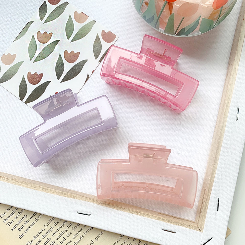 Kẹp Tóc Nhựa Màu Trơn Thời Trang Dành Cho Nữ