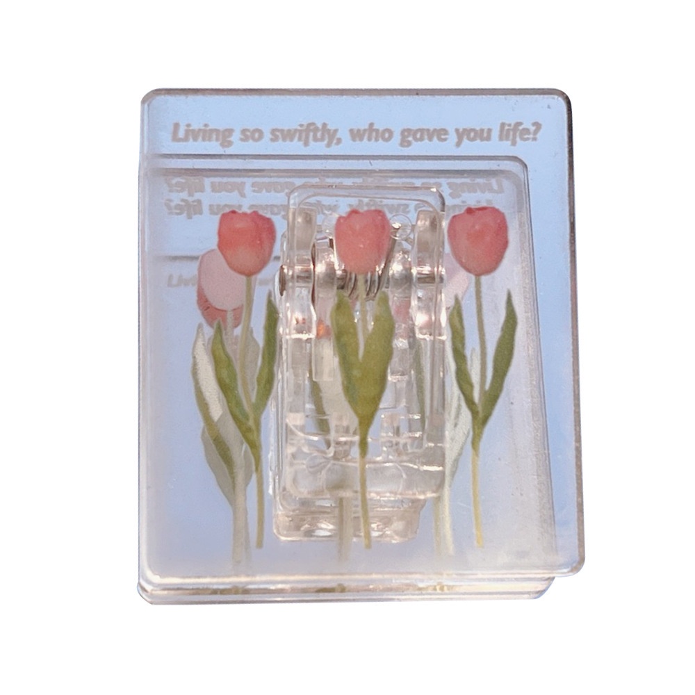 Kẹp Tài Liệu Kẹp Giấy Trong Suốt Họa Tiết Hoa TuLip