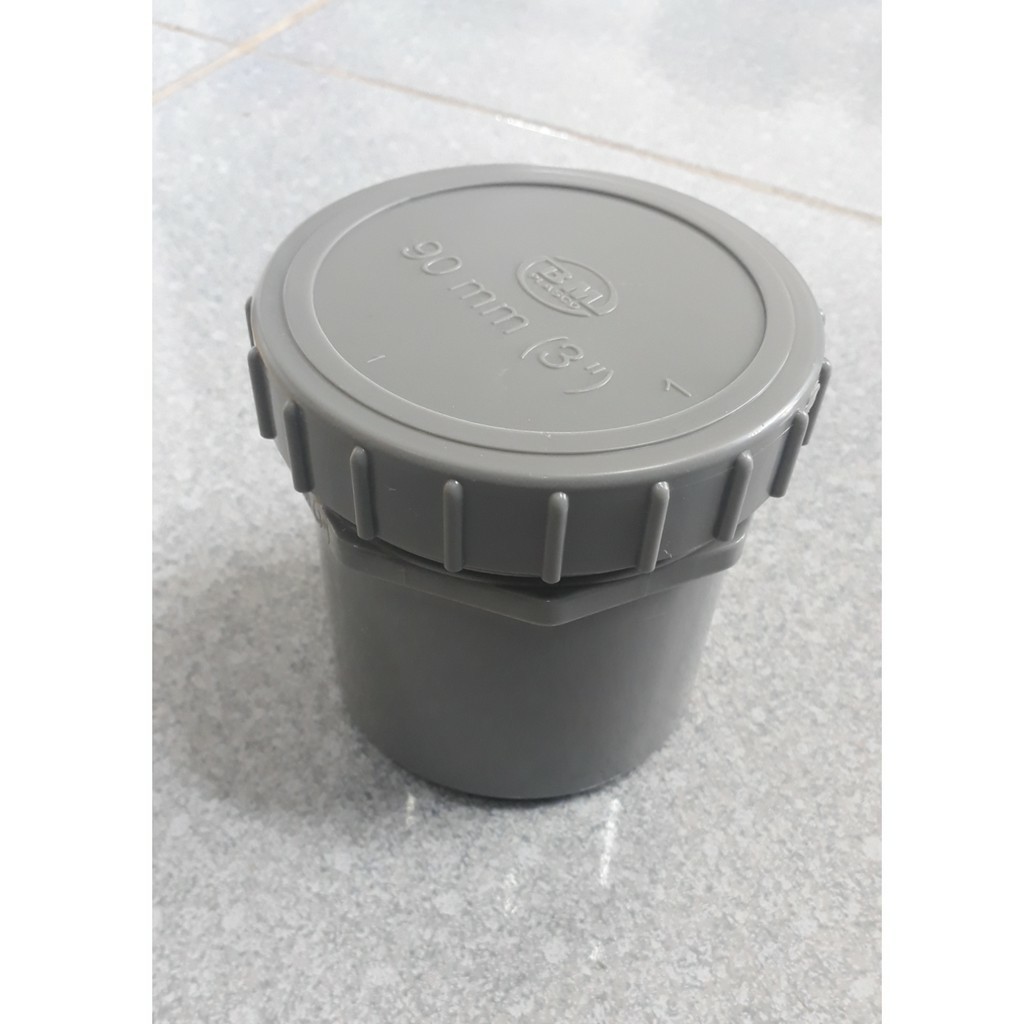 Bít xả ren ngoài 90 Bình Minh PVC phi 90 và 114