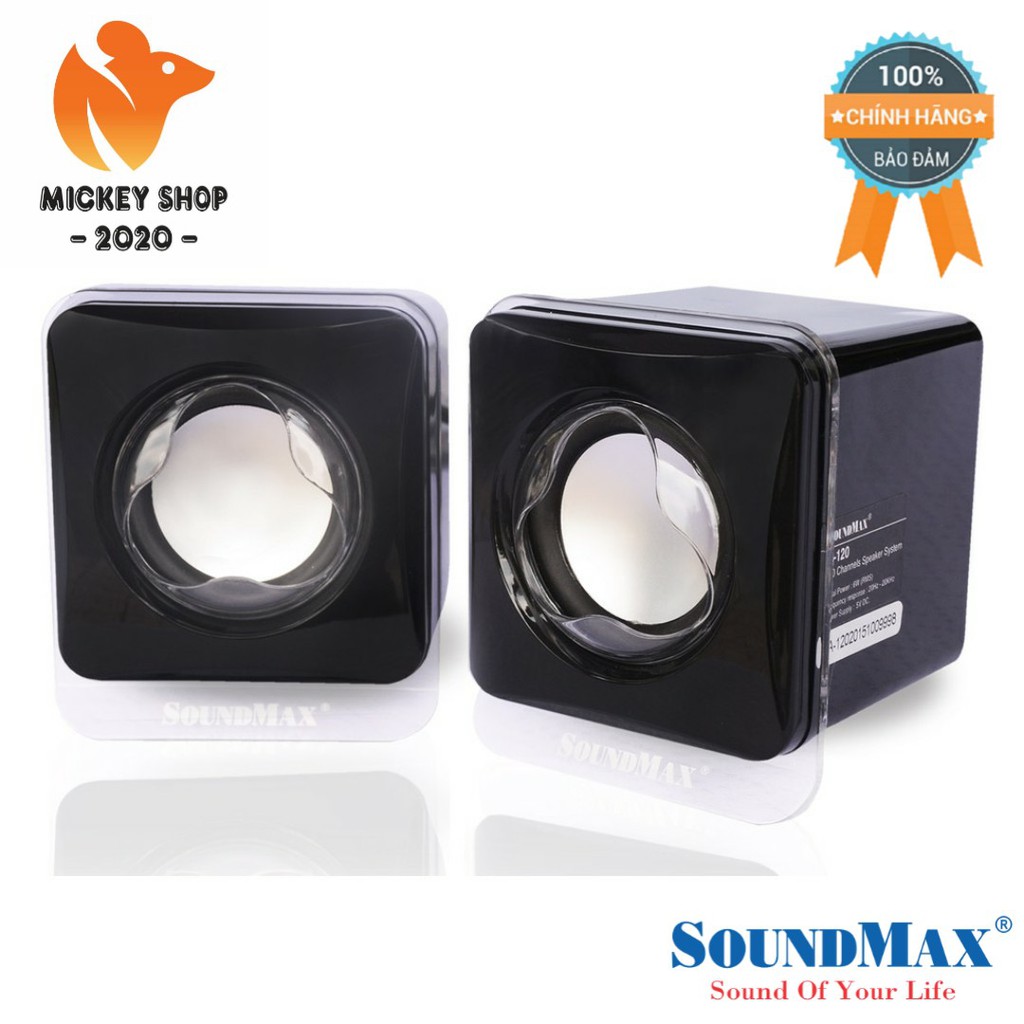 [ HSSV ] Loa vi tính Soundmax A-120 2.0 6W RMS Trắng/ Đen - CHÍNH HÃNG