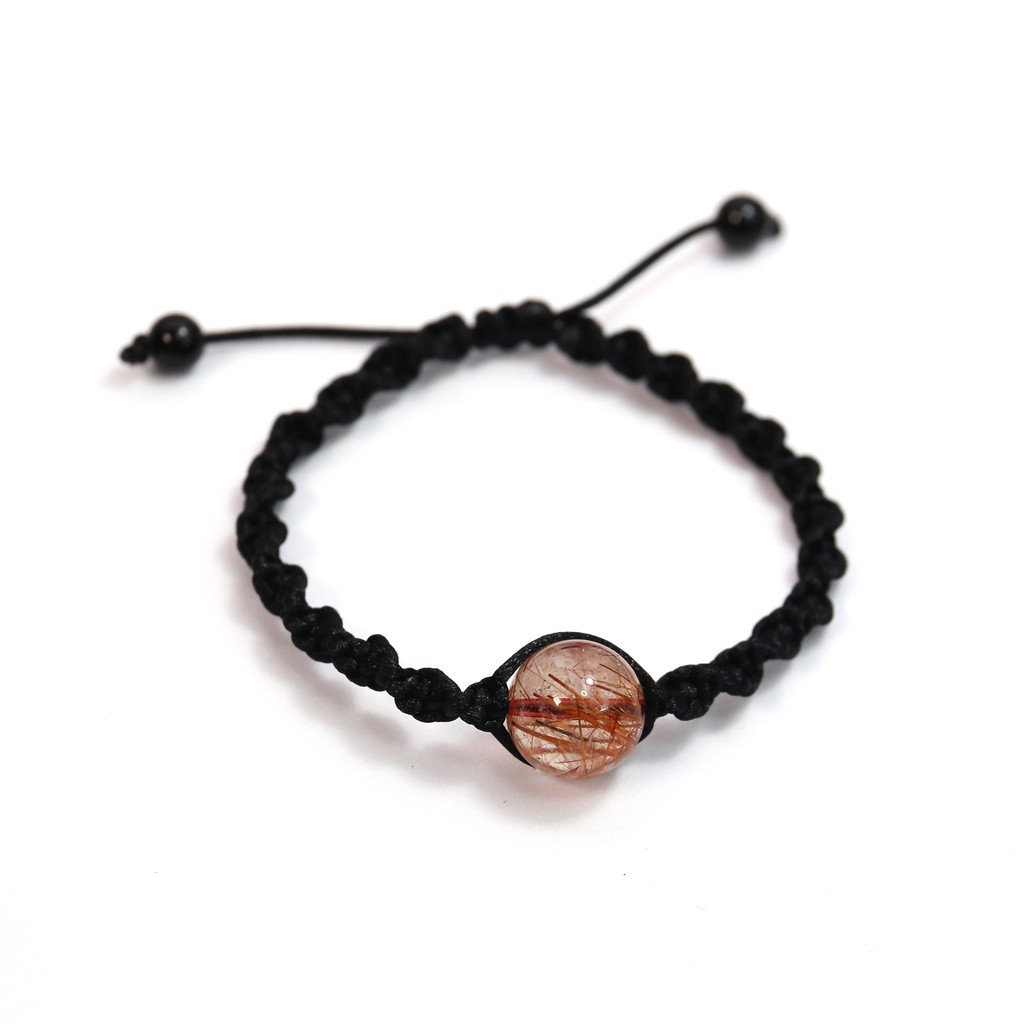ANCARAT-Vòng tay handmade ngũ hành đá thạch anh tóc đỏ